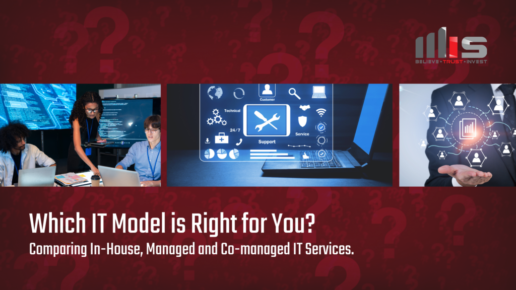 IT workers focused on computer equipment and devices, illustrating monitoring and service for in-house, managed, or co-managed IT.