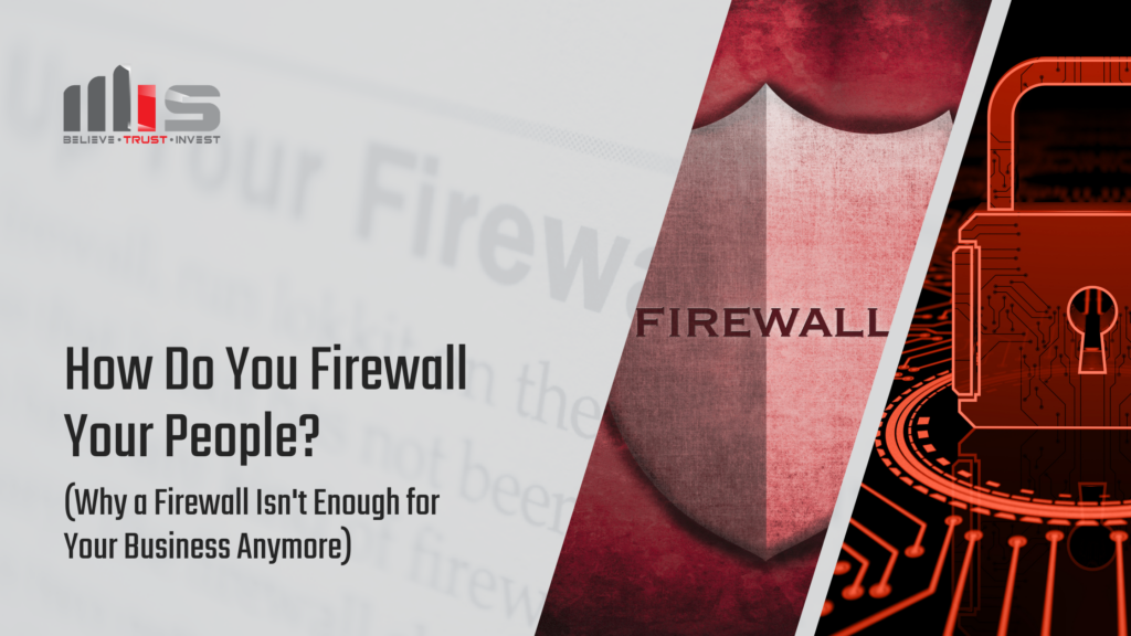 Shield and digital lock graphic illustrating whether a firewall is enough to protect a small business from cyberattacks